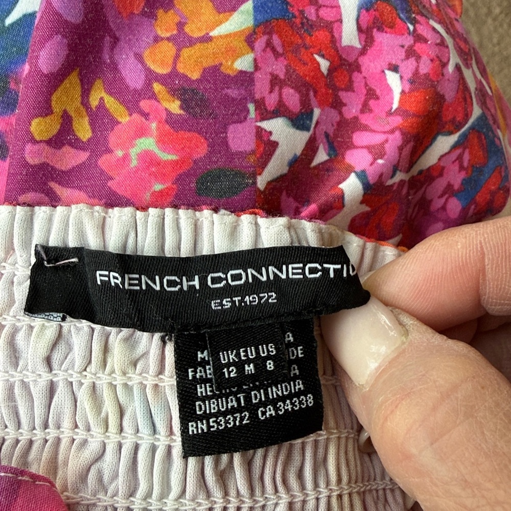 French Connection Carrie Era Tiered Floral Striped Midi Sundress Dress Size 8 - Picture 3 of 14